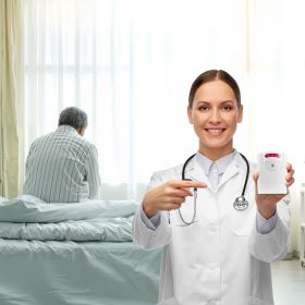 VEVOR Bed Alarm System for Elderly Adults, 14 x 30-inch Wireless Bed Sensor Pad with Pager, Safety Bed Alarms and Fall Prevention Pad for Home